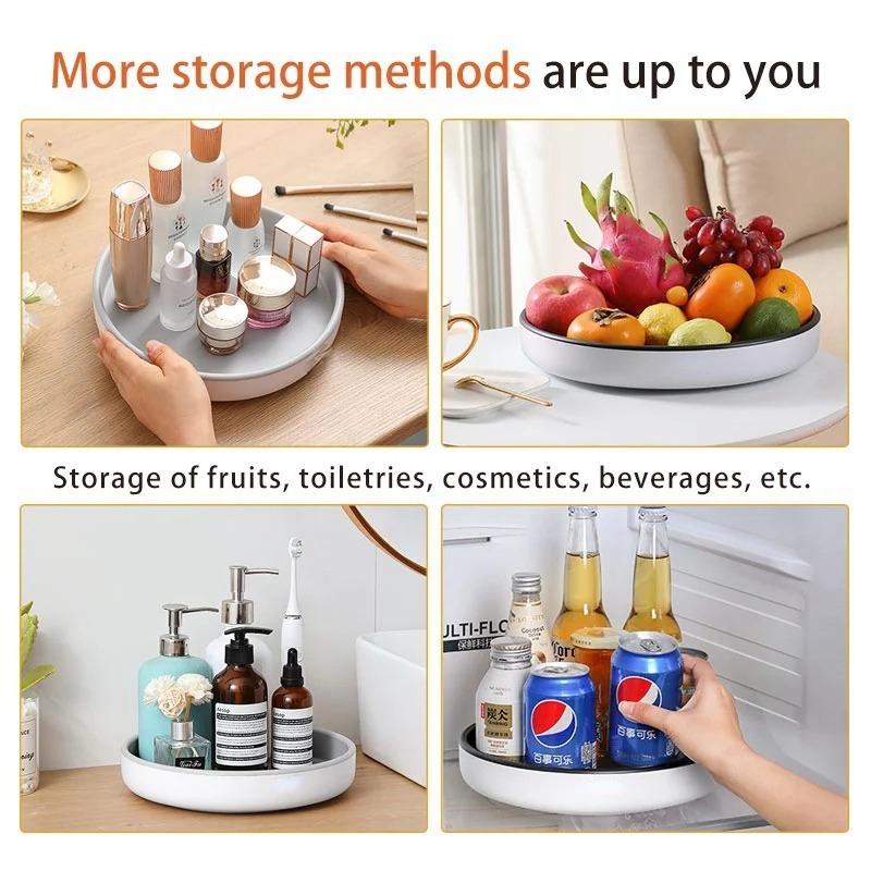 Multi-function 360 Rotating Seasoning Storage Rack Shelf Rotating Spice Rack Non-slip Waterproof Kitchen Organizer Accessories