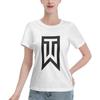 Hokiis Tiger Woods Women's Short-Sleeve T-Shirts Cotton Women Crewneck Tee Shirt Casual Sport Pullover Tops