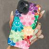 Colorful Smiling Face Flower Eye iPhone Case for Models 12-16 Pro Max & 11