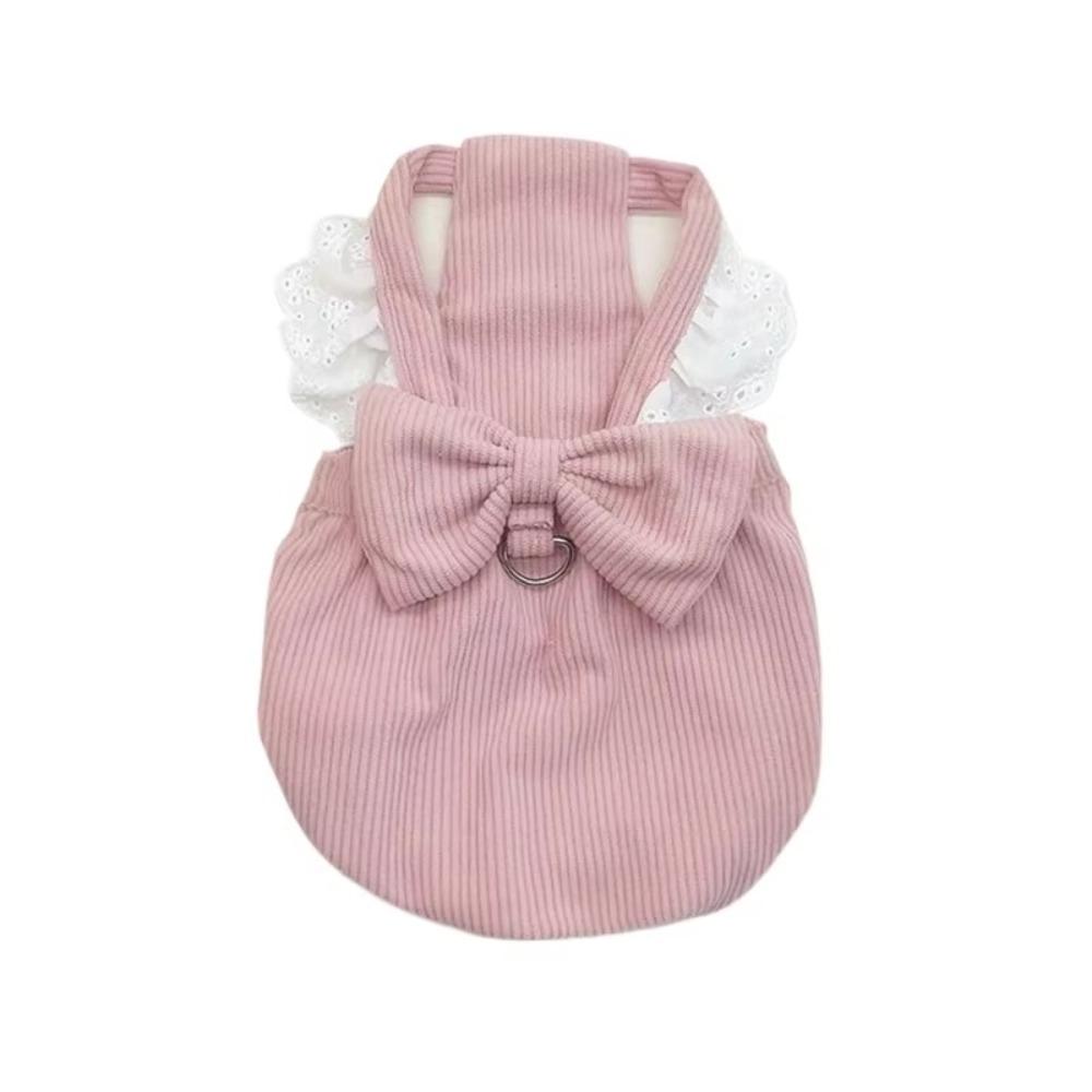 

Soft Warm Puppy Dresses Corduroy Spring Pet Clothing New Dog Pumpkin Skirt for Small Dogs S розовый