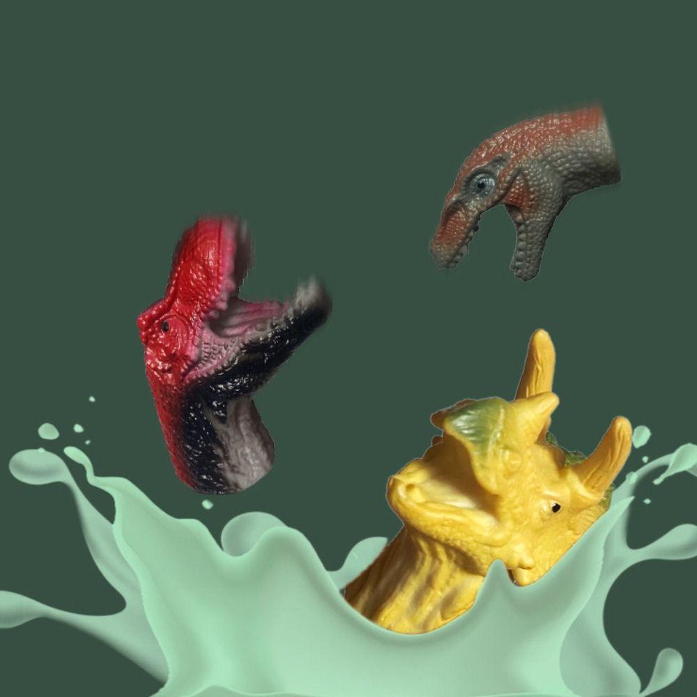 5pcs Finger Doll Dinosaur Head Hand Puppet Finger Mini Baby Animals Model  Preschool Kindergarten