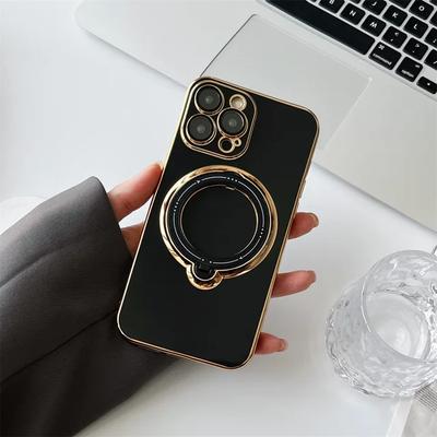 Magnetic Plating Silicone 360 Ring Holder Magsafe Cell Phone Case For Apple iPhone 15 14 13 12 11 Pro Max Plus XR X XS 7 8 Cover