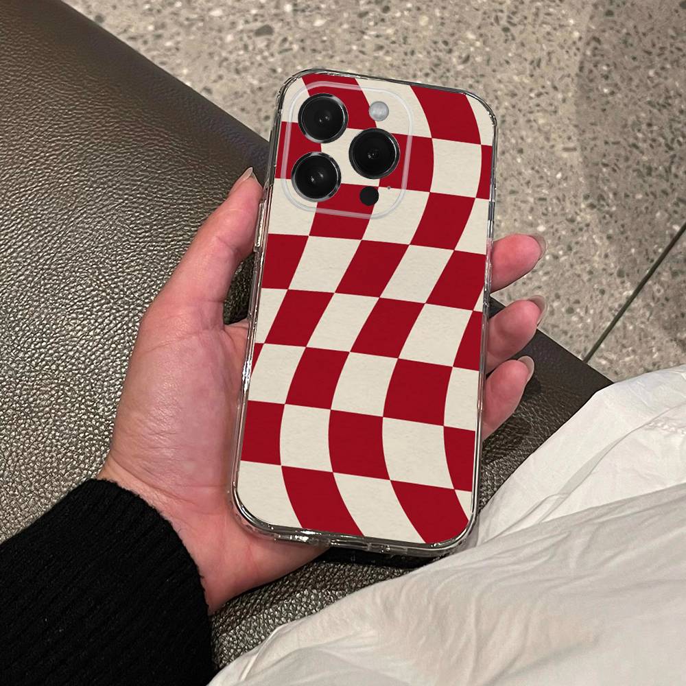 checkerboard checked chess board Phone Case For iPhone 17,16,15,14,13,12,11 Pro,Max,Plus,X,XS,XR,SE4 Mini Transparent Soft Cover