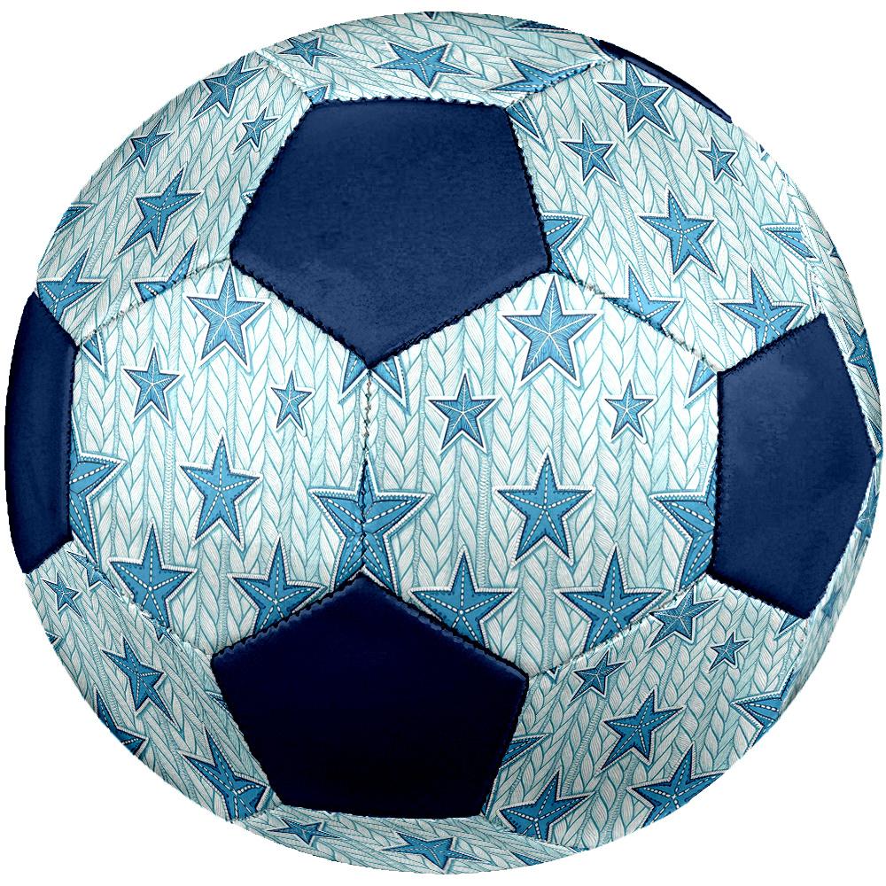 1pc Blue Starfish Knit Durable Soccer Ball/Football, Size 5, Perfect for Training, Entertainment And Competition,Gift Yy26060676
