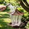 Pavilion Shape Garden Bird Food Tray Large Capacity Wild Feeding Station  Yard Decoration