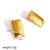 European and American INS Style Geometric Gold-Plated Titanium Square Earrings: High-End Design