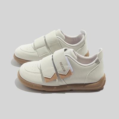 Baskets blanches décontractées à bout rond et fermeture Velcro pour femme Beier - Modèle 2025