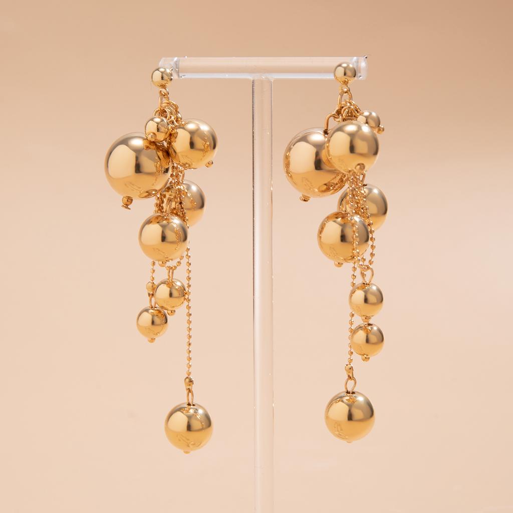Elegante Große CCB Kugel Quasten Anhänger Hängende Ohrringe für Damen Trendige Damen Lange Ohrring Hängende Accessoires 2026 Modeschmuck