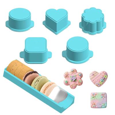 6pcs Cake Pop Mold Set 3D Printed Cake Lollipop Cutter And Push Rod Oval Baking Molds With Tray Food Grade Heart Shapes