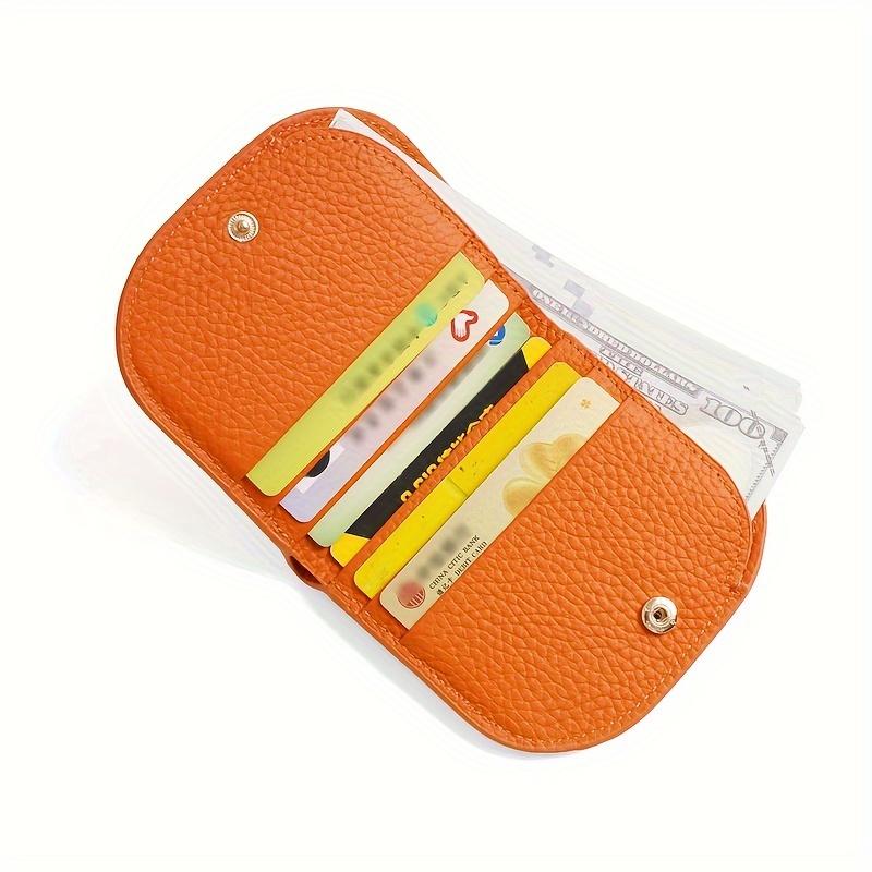 Women'S Genuine Leather Wallet, Slim Half-Round Design, Double-Fold Card Holder with Zipper for Coins, a Perfect Gift.