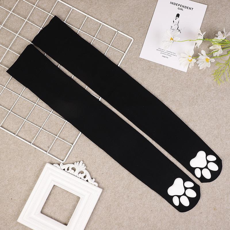 3D Cat Paw Silicone Thigh-High Socks - Cute Anime Lolita JK Style