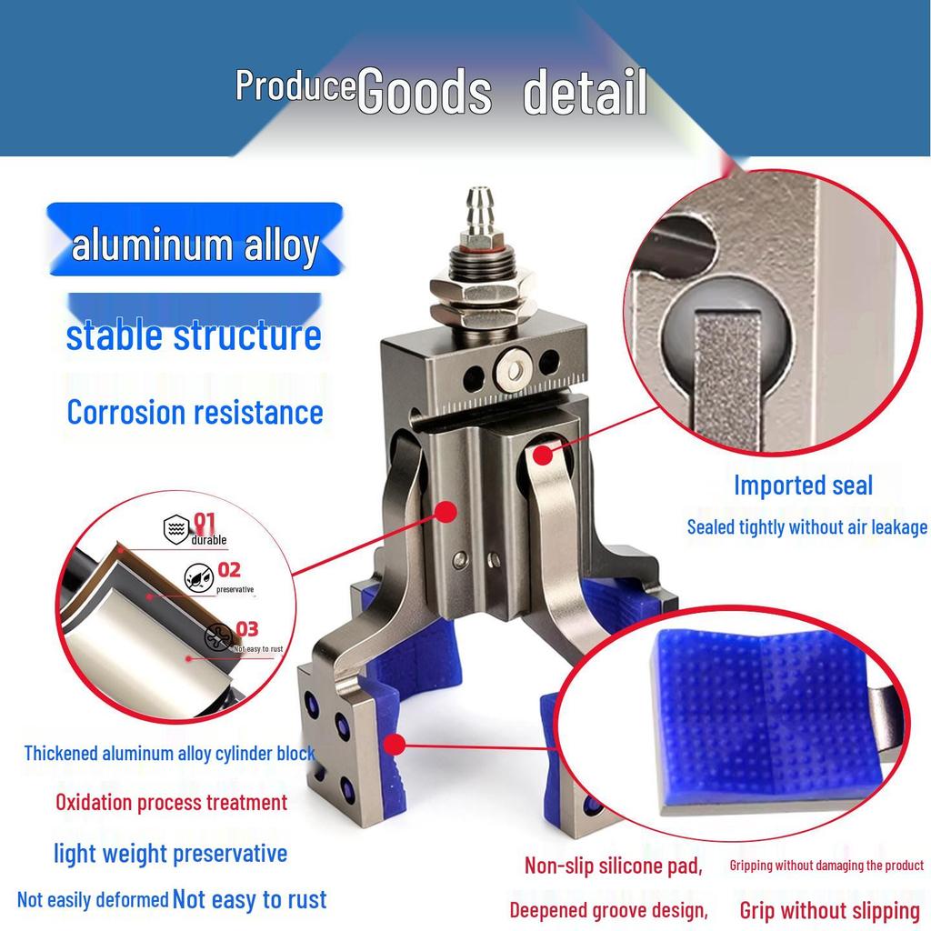 Robotic Arm with Four-Jaw Detection Gripper, Strong Mini Pneumatic Clamp Mini-DHVG Series