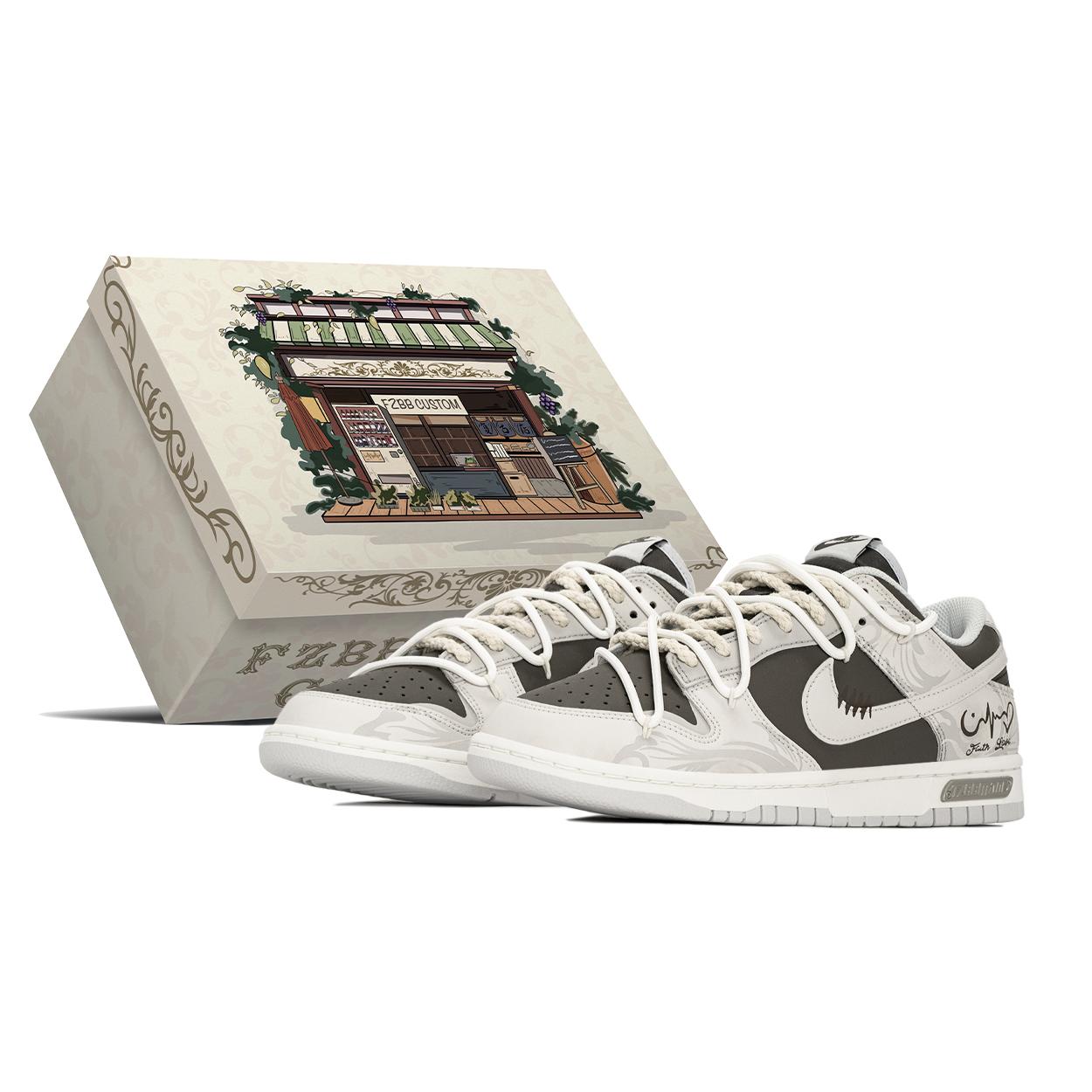 Nike Dunk Рыба Кои, Специальная коробка, Китайский стиль, Новый китайский стиль, Мода, Модный универсальный износостойкий низкий топ HF5441-202(TeamA-S-BOX) 44