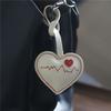 Genuine Leather Bag Pendant Heart-Shaped Charm Cute Keychain Backpack Accessory