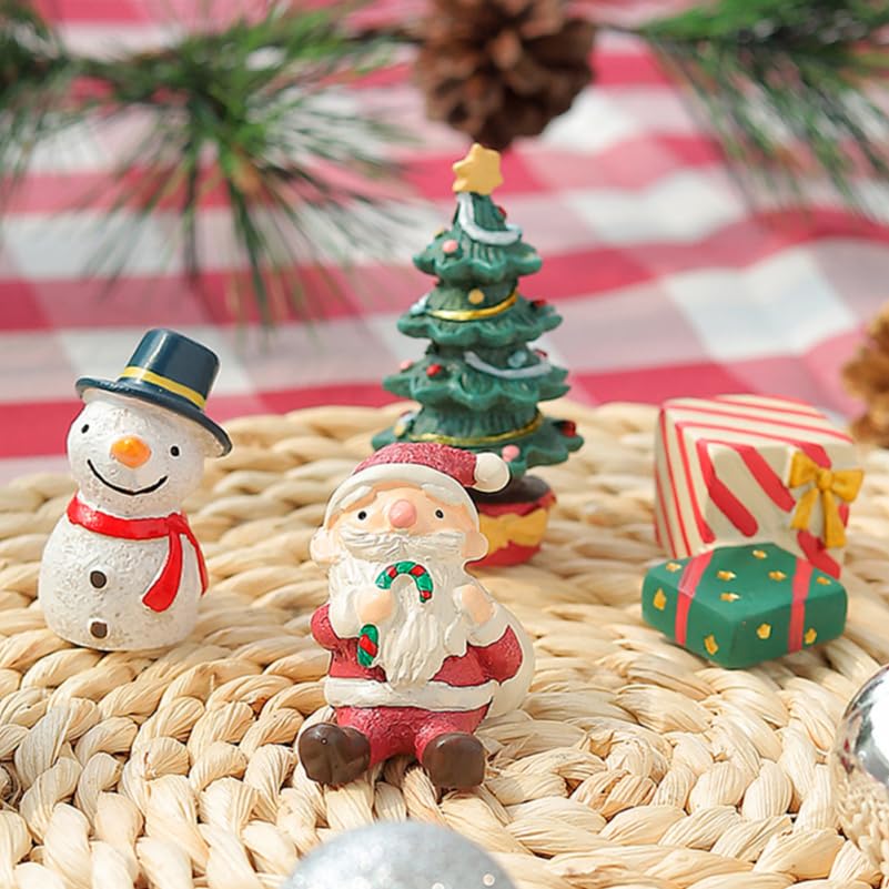 Christmas Resin Reindeer Mini Santa Flower Pot Nativity Scene Desktop Nativity Decorations Ornaments, Figurines, Ornaments, Ornaments, Toys,
