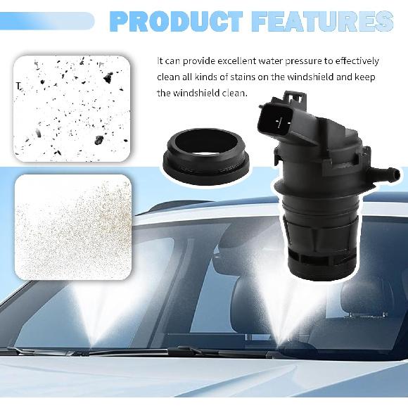 Scheibenwaschpumpe mit Dichtung, Standard-Scheibenwaschflüssigkeitspumpe OEM-Nr. 85330-60190, 85330-AE010, 85330-60180, Kompatible Scheibenwischerpumpen