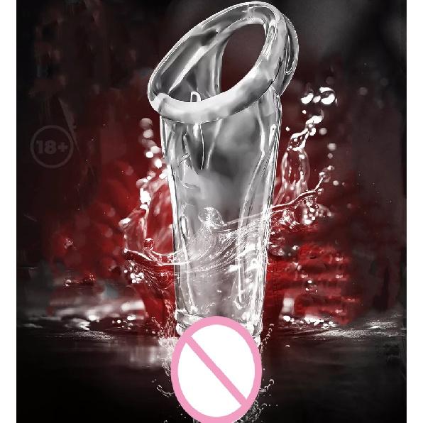 Men's Triple Tightening Crystal Set Lengthened Penis Ring Transparent Dildos Sets Exotic Condom Adult Sex Sex Product Factory