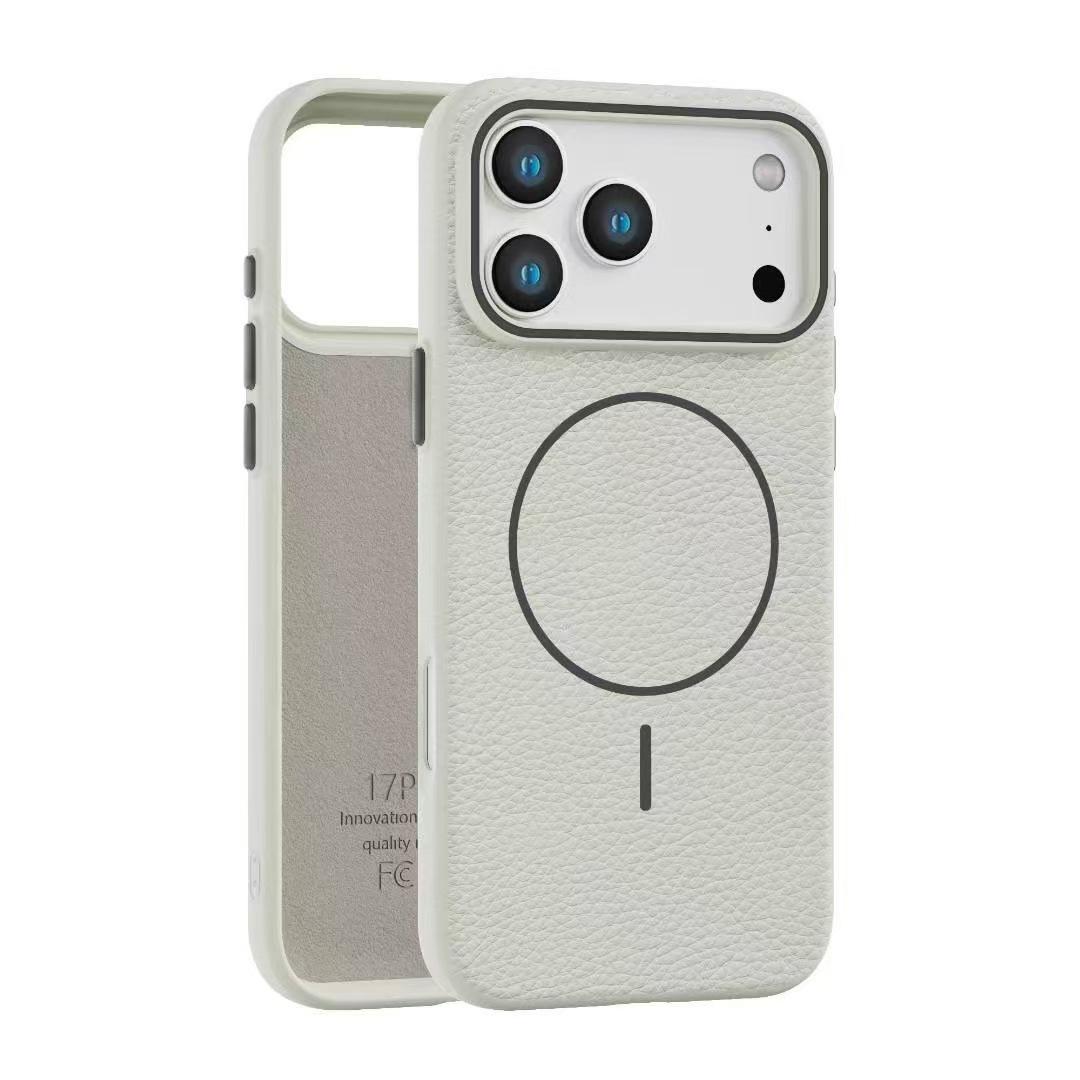 Apple 17 Pro/17 Pro Max Lychee Grain TPU Magnetic Frosted Full-Wrap Anti-Fall Phone Case iPhone 12 Pro Max