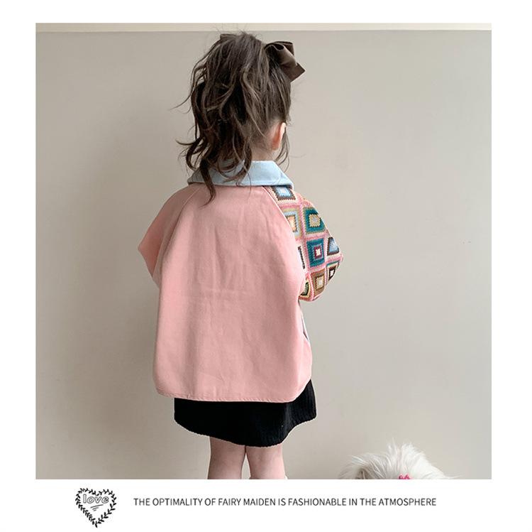Mädchen Colorblock Jeansjacke - Trendige Frühling & Herbst Oberbekleidung für Kinder 2025