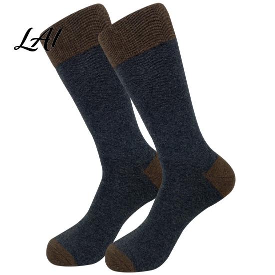 Everyday Cotton Crew Socks Men Argyle Socks Plus Size Colorful Striped Thick Dress Thickened Autumn Winter for Cold Weather Comfortable Non Binding