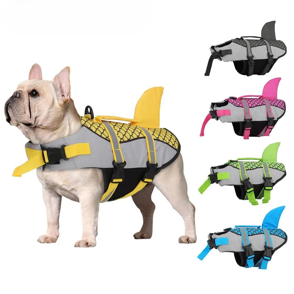 Pet Life Jacket Vest Harness Shark Swim Dog Clothes Summer Swimwear Puppy Dog Vest Scales Shark Design for Swimming