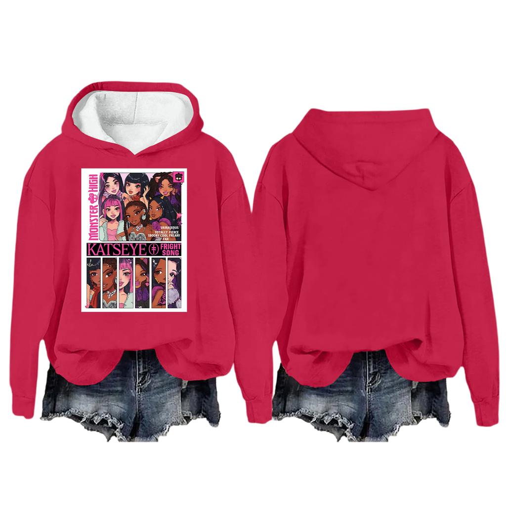 Women's Fashion Casual Long Sleeve Loose Printed Pullover Sports Long Sleeve Hooded Sweatshirt