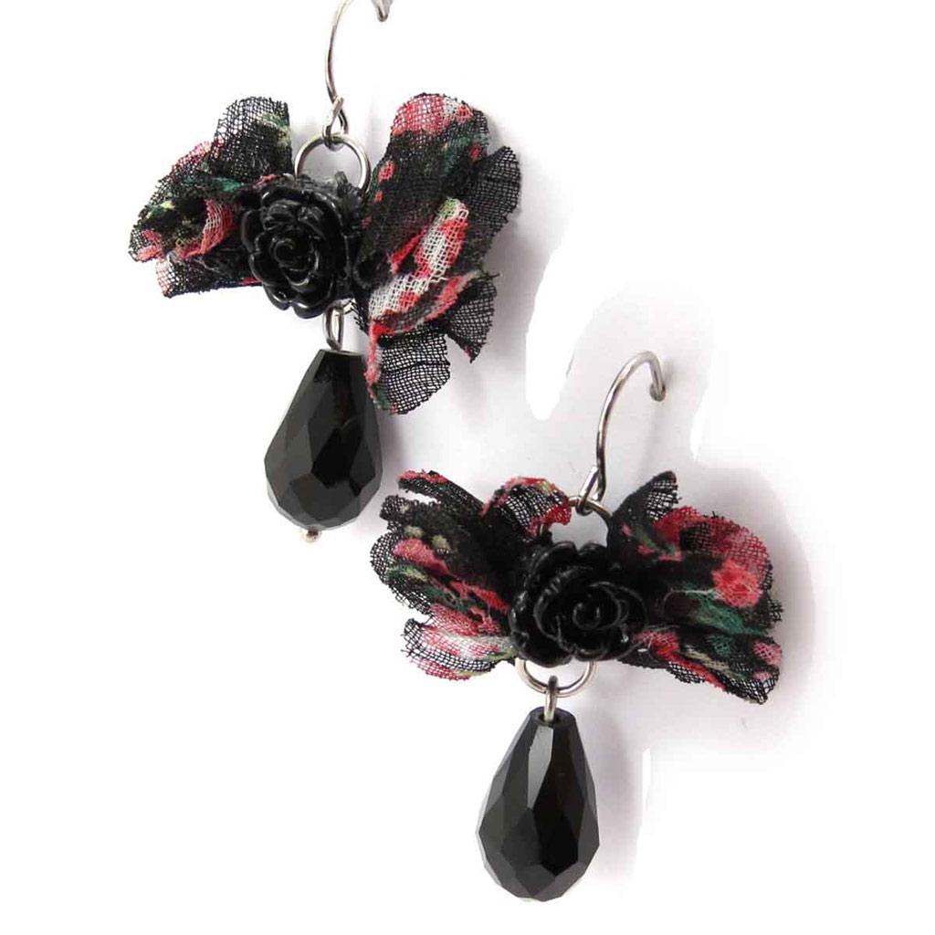 Les Trésors De Lily [J7030] - Cercei de designer „Scarlett” negru roșu