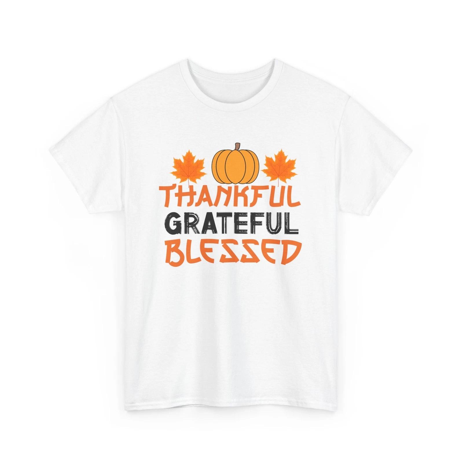 Fall Aesthetic T-Shirt | Autumn Leaves Tee | Thankful Greatful Blessed T-Shirt S