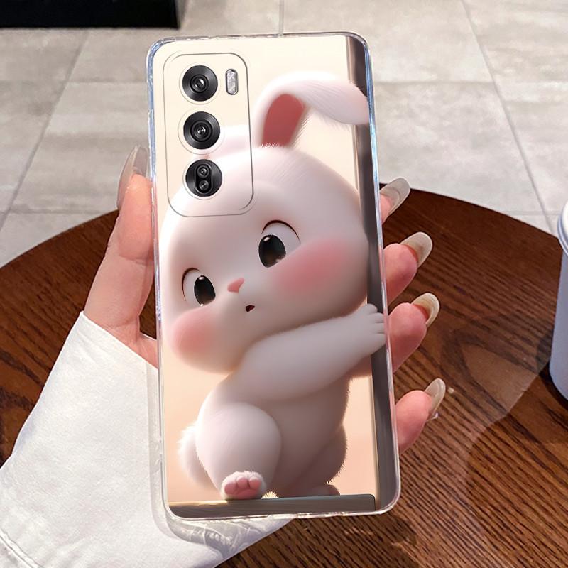 Casing For Oppo Reno 12 5G CPH2625 Case Oppo Reno 12 Pro 5G CPH2629 Back Cover Aesthetic Cute Cat Transparent Soft Phone Case