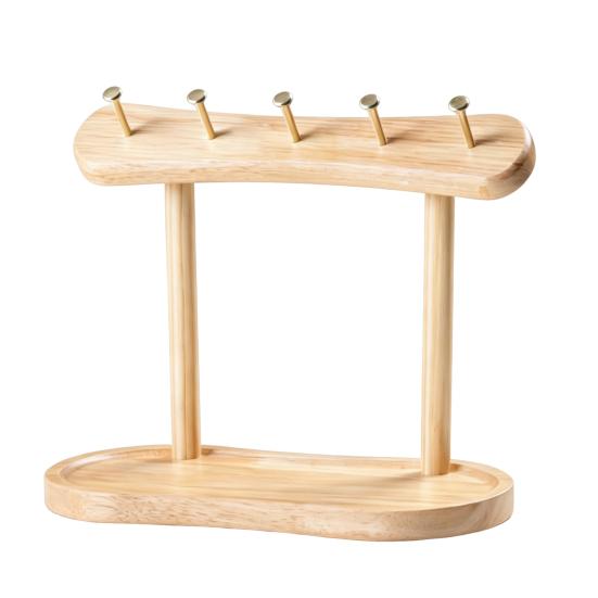 Wooden Key Rack, with Concave Tray Prevents Rolling Design, Moisture-Proof Wax Oil Finish Organizer, for Entryway Bedrooms Living Rooms
