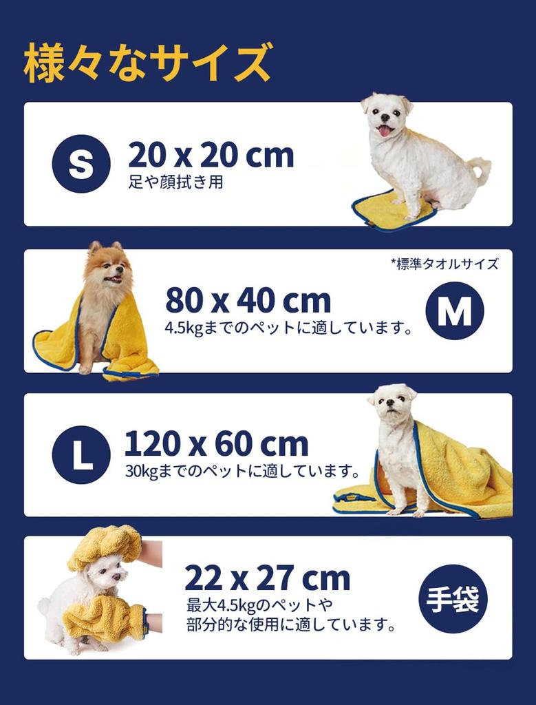 Pethroom Pet Towel - Super Absorbent, Thick Sponge Towel for Dogs and Cats - Microfiber - Reduces Drying Time - Shampoo Towel (Large Size, Suitable fo