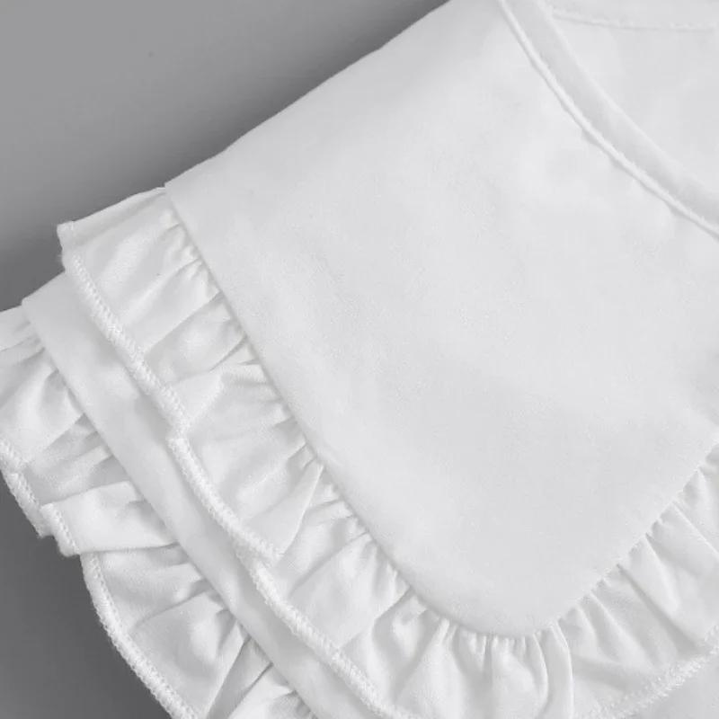 Double Layered Doll Fake Collar for Women's Autumn Trendy Shoulder Wraps Shirt Detachable Collar Small Shawl False  Collar