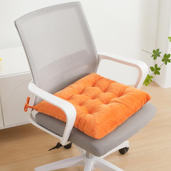 Seat Cushion Crystal Velvet Fabric Thickened High-Elastic Sponge Long Sitting Comfort Cushion Anti-Slip Design Solid Color Chair Cushion