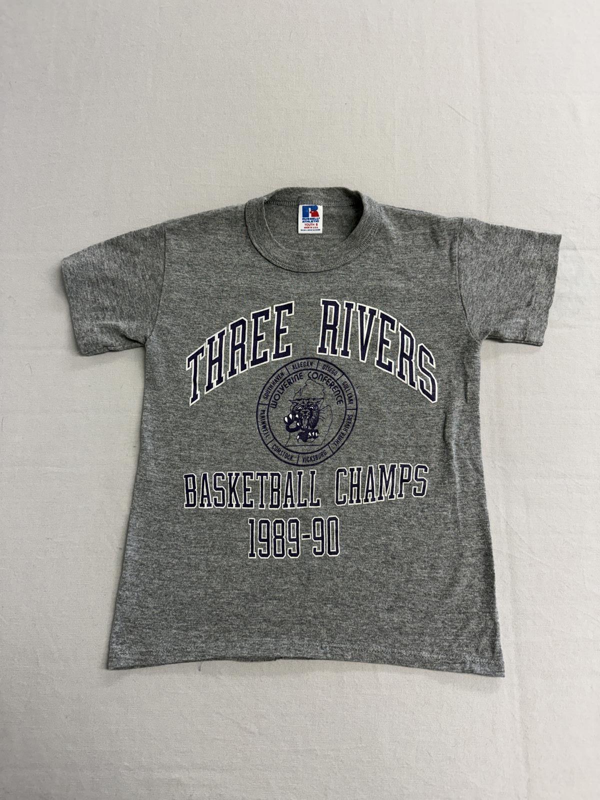 Vintage Kids Michigan T-shirt Three Rivers Basketball Champs S