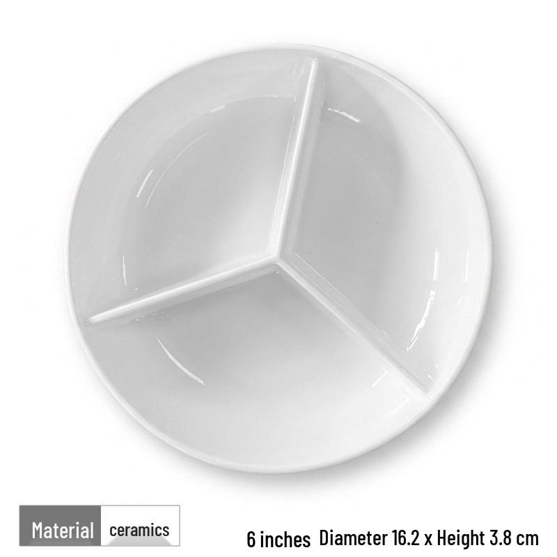 Three-Compartment Ceramic Steaming Tray: Rice Cooker, Baby Food Divider, Deep Vegetable Steamer.
