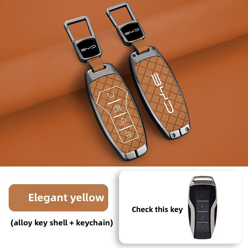 NEW Zinc Alloy Leather Car Remote Key Case Cover For BYD Atto 3 Han EV Dolphi Tang Dm Qin PLUS Song Pro MAX Yuan Accessories
