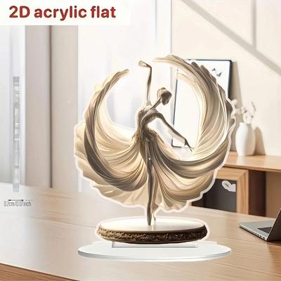 1pcs Classic Crystal Ballet Dancer Statue, Multifunctional Desktop Decoration Showcasing Ideal Home and Office Decor