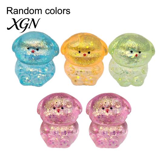 TPR Stress Ball 5Pcs Glitter Animal Sugar Anxiety Relief Clear Frog Anti-stress Toy Dog Cartoon Shit Squeeze Sensory Decompression