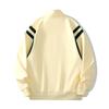 Men's New Casual Cardigan Hoodie Solid Color Striped Loose Jacket Stand Collar Zipper Top