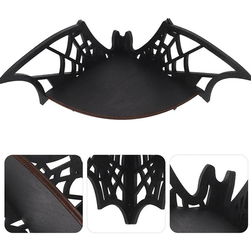 Bat Corner Shelves Wooden Floating Bat Wall Corner Shelves Gothic jewelry Display Shelf Halloween Home Decoration accessories