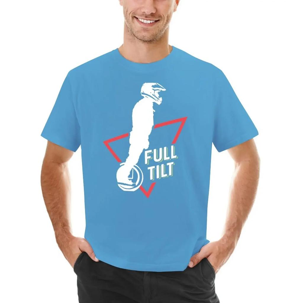 EUCelectric Unicycle Full Tilt TShirt Aesthetic Clothes Summer Top Cotton Funny T Shirts for Unisex Short Sleeve Round Collar