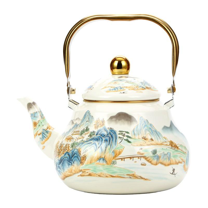 Vintage Emaliowany Ceramiczny Dzbanek na Wodę Zimny 1.5L 2.0L 2.5L Żaroodporny Kuchenka Gazowa Elektryczna Retro Styl Koreański