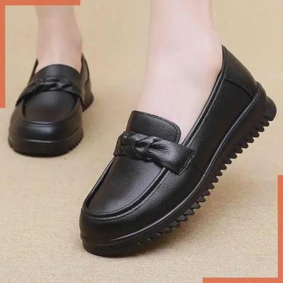 Genuine Leather Lightweight Shoes for Middle-Aged and Elderly Women with Soft Sole