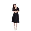 French coffee break retro waist dress women's summer large size fat mm thin temperament beautiful seaside vacation dress
