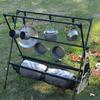 Lightweight Folding Camping Cookware Hanging Rack Shelf Portable Aluminum Alloy Outdoor BBQ Tool