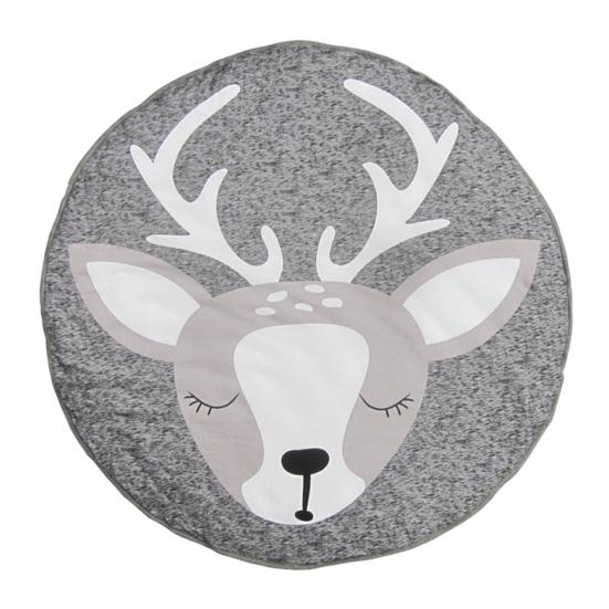 Bebek Oyun Matı Yumuşak Malzeme Bebek Emekleme Pedi Dairesel Tasarım Hayvan Desenli Bebek Aktivite Matı Bebek Emekleme Pedi