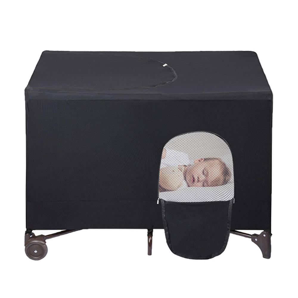 

Blackout Crib Canopy Cover Stretchable Breathable Portable Baby Bed Blackout Tent Safety Compact Sun Shade Curtain Room Decor