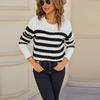 Autumn and Winter New Style Pullover, Braided, Color-blocked Long-sleeved Round-neck Sweater, Knitted Sweater for Women