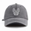1pc Line Frenchie Print Washed Baseball Cap for Adults,  Minimalist Retro Style Casual Soft Adjustable Dad Hat, Perfect As Gift