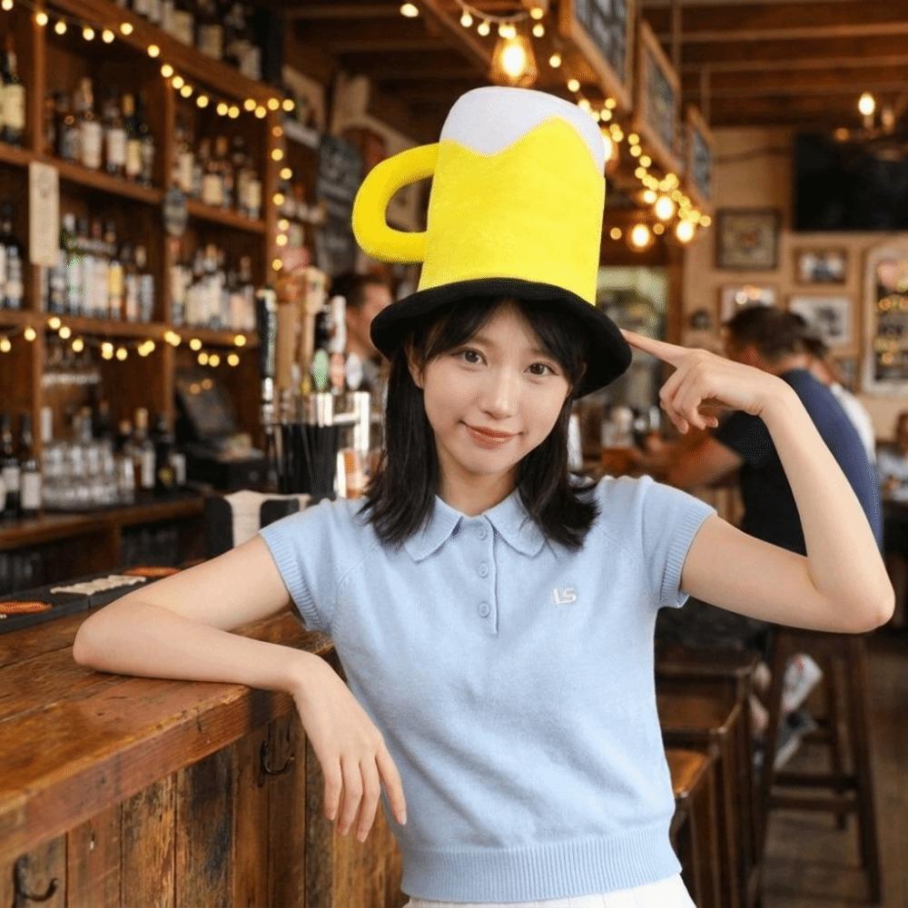 Funny Cosplay Beer Cup Hat Creative Halloween Headgear Lightweight Beer Mug Hat Party Decoration